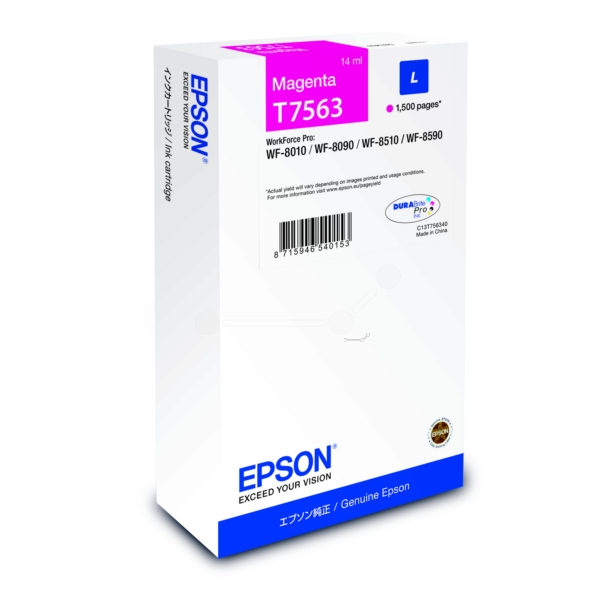 Original Epson C13T756340 / T7563 Tintenpatrone magenta von Epson