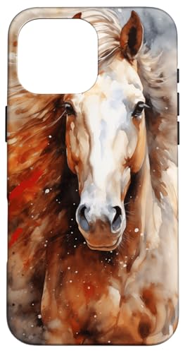 Hülle für iPhone 16 Pro Max Aquarell-Pferdekunst für Fans von Reiten und Pferden von Equestrian Watercolor Art Lovers and Riders