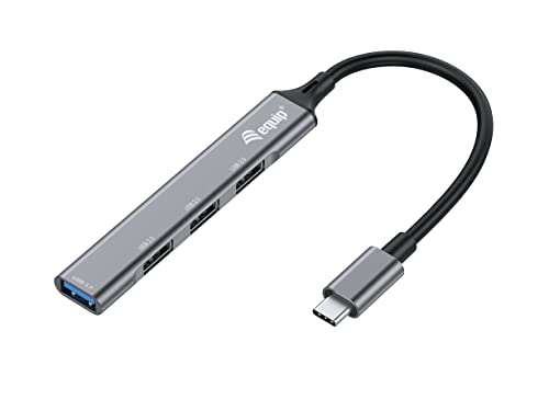 Equip 128961 USB-Hub 4-Port 1x3.0/3x2.0 USB->USB-C grau von Equip