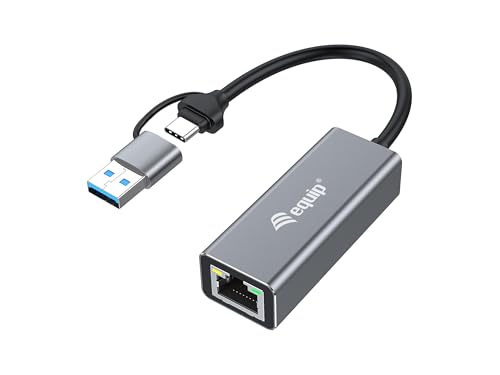 Equip 133495 USB-C-auf-2,5-Gigabit-Ethernet-Netzwerkadapter (USB-C+A) von Equip