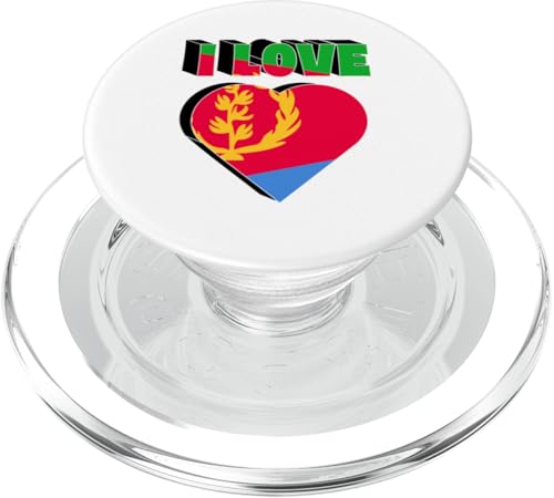 Ich liebe Eritrea mit eritreischer Flagge im Herzen PopSockets PopGrip für MagSafe von Eritrea Teez