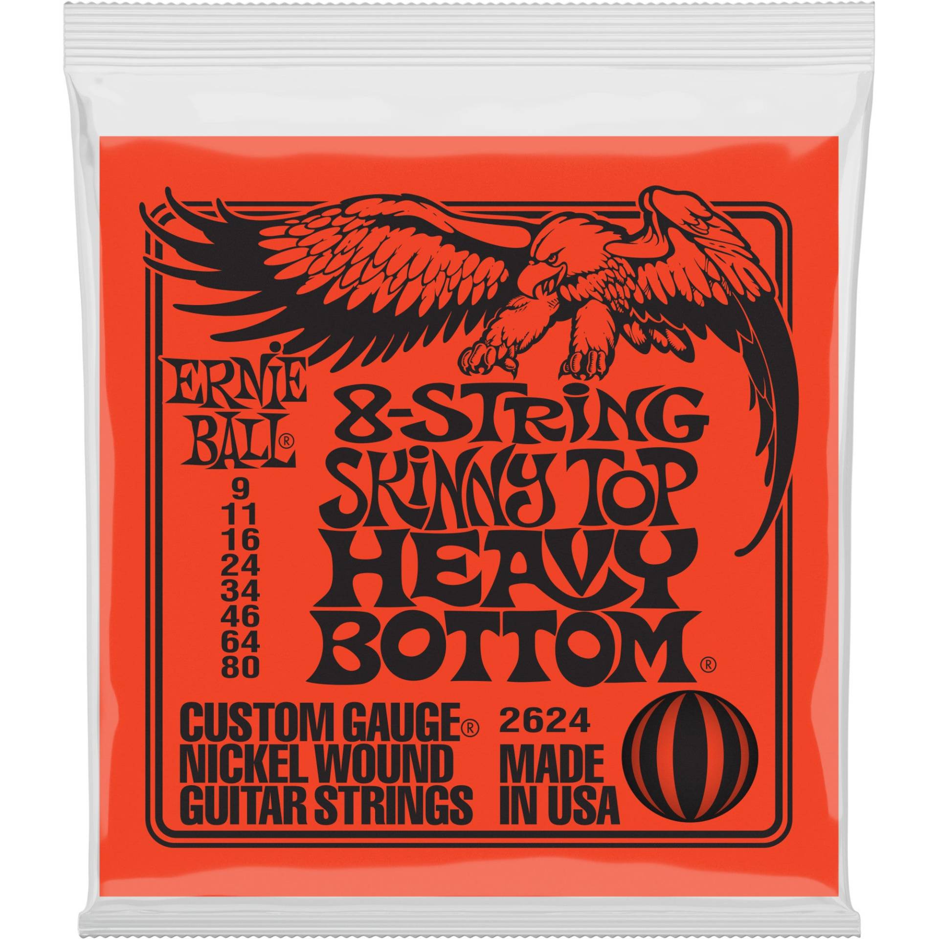 Ernie Ball 2624 8-string Skinny Top Heavy Bottom 009 - 080 von Ernie Ball