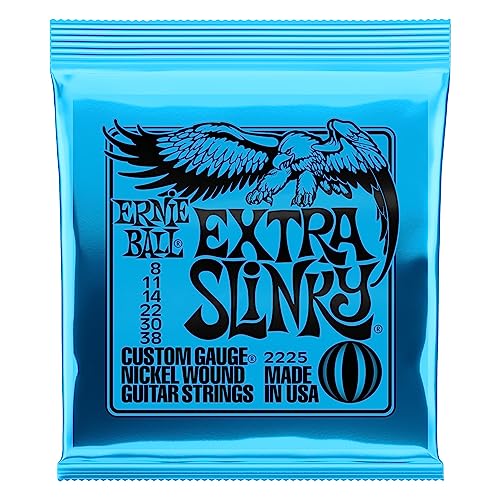 Ernie Ball Extra Slinky Nickel Wound E-Gitarrensaiten, Stärke 8-38 von Ernie Ball