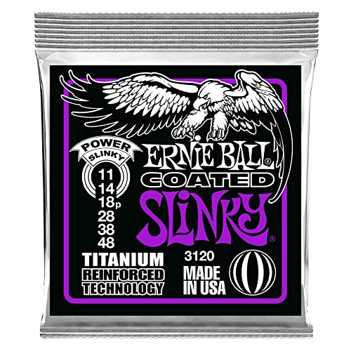 Ernie Ball Power Slinky Coated Titanium RPS E-Gitarrensaiten, Stärke 11-48 von Ernie Ball