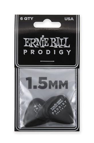Ernie Ball Standard Prodigy Plektren, 1,5 mm, Schwarz, 6er-Pack von Ernie Ball