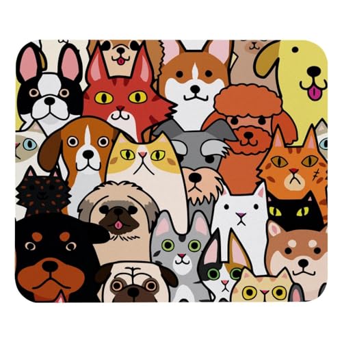 Eslifey Bequemes Mauspad Hunde Katzen Tier Desktop Mousepad, 21 x 25 cm Mauspad, rutschfeste Gummiunterseite, verbessert Geschwindigkeit und Präzision, sbdE010 von Eslifey