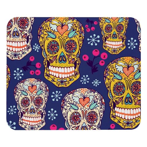 Eslifey Bequemes Mauspad Sugar Skulls Desktop Mousepad, 21 x 25 cm Mauspad, rutschfeste Gummiunterseite, verbessert Geschwindigkeit und Präzision von Eslifey