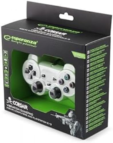 Esperanza Vibrations PC/PS2/PS3 Gamepad USB CORSAR Joypad Weiß EG106W - DPD von Esperanza