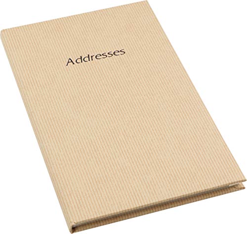 Esposti Large Address Book - Vinyl Padded Cover - Birthdays & Notes Section - Beige - 135 x 205mm von Esposti