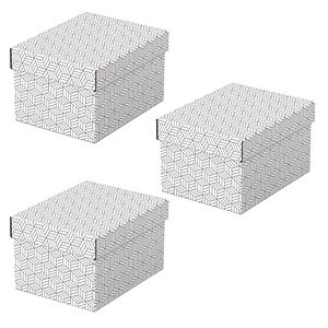 3 Esselte Home Aufbewahrungsboxen 6,5 l weiß 20,0 x 25,5 x 15,0 cm von Esselte