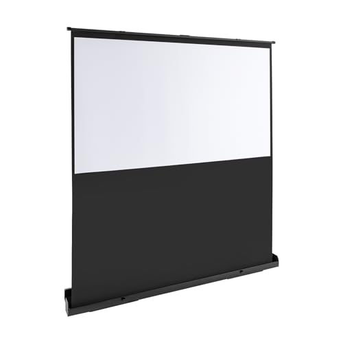 Tragbare Projektionsleinwand, Projektor Beamer Leinwand Boden Projektionsleinwand Filmen Spielen, Mobil Tisch-Leinwand Pull-up Projektionsleinwand (Schwarz, 170 * 200CM) von Estabeter