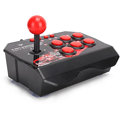 Fight Stick, Kabelgebundener Joystick, mit Kugelförmigem Metall-Joystick und 6 Runden Steuertasten, Spielzubehör für Switch/pc/ps3 von Estink