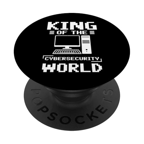 King Of The Cyber Security World PopSockets Klebender PopGrip von Etischer Hacker Computersicherheit Design