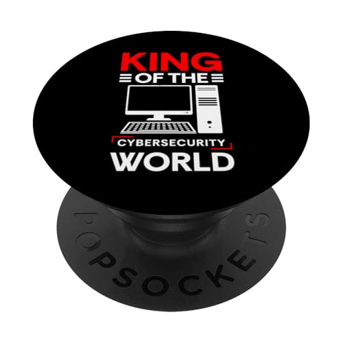 King Of The Cyber Security World PopSockets Klebender PopGrip von Etischer Hacker Computersicherheit Design