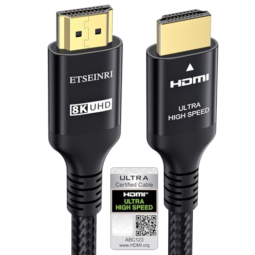 2024 Neuestes 10K 8K 4K HDMI Kabel 4 Meter, Zertifiziertes 48Gbps Ultra High Speed HDMI® Kabel 4K 144Hz 120Hz 8K 60Hz eARC HDCP2.3 HDR10+ D-olby Atmos - Kompatibel mit PS5, X-box & HDTV Monitor von Etseinri