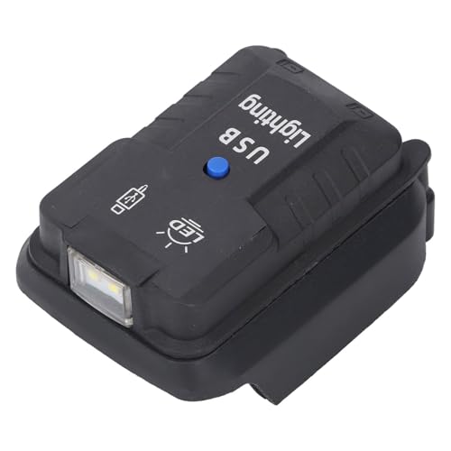 18-V-Batterieadapter mit LED-Licht, LED-Beleuchtung, Außenleuchte, 100 Lm Lithiumbatterie, Kleiner Lichtkonverter, Standort-LED-Licht mit 2 USB-Anschlüssen für 18 V BL1850 von Eujgoov