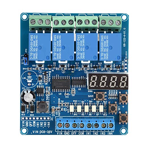 8-36 V 4-Kanal-Multifunktion, 4-Kanal-Zeitrelais Zeitrelais 12 V Zeitverzögerungsrelais Schnittstellenplatinenmodul Optokoppler-LED von Eujgoov