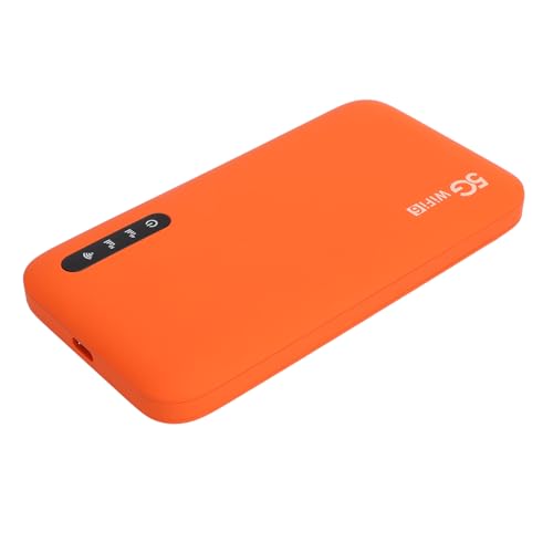 Dual Band WiFi6 5G Mobiler Hotspot Tragbarer Hochgeschwindigkeits-Router für Reisen 16 Geräte 6100-mAh-Akku Orange ABS Größe 136 X 72 X 16 Mm von Eujgoov