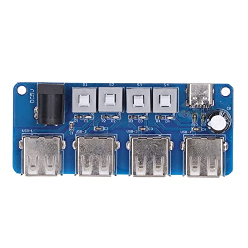 USB Hub Splitter Modul, 4 Kanal 5V Tastensteuerung USB Power Splitter Board USB Expander Mini USB Hub von Eujgoov