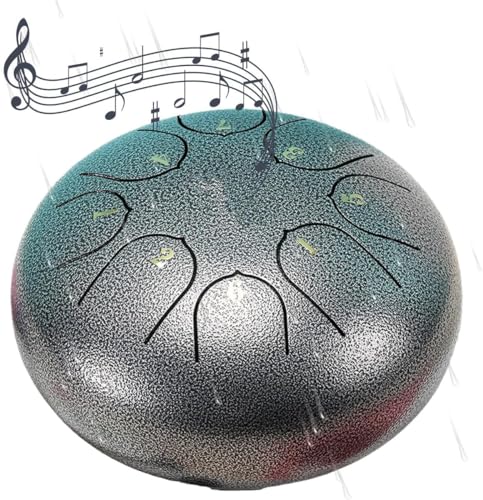 Rain Drum for Outside Garden,Chakra Drum for Rain Outdoor,Rain Drum for Garden Instrument,Drum Rain Chime Waterproof,Chakra Drum 6 Inches 8 Notes,Chakra Rain Drum Outdoor (Silver) von Eunmsi