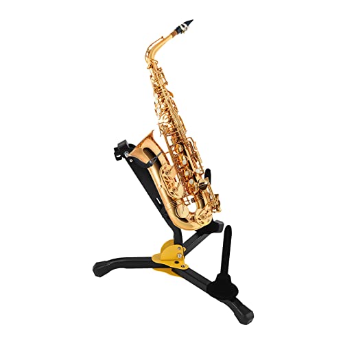 Saxophonständer, Altsaxophonständer, Faltbarer Saxophon Halter für Alt- / Tenorsaxophon, Schwarz Stativ Instrumentenständer Verstellbarer Altsaxophon-Ständer von EurHomePlus