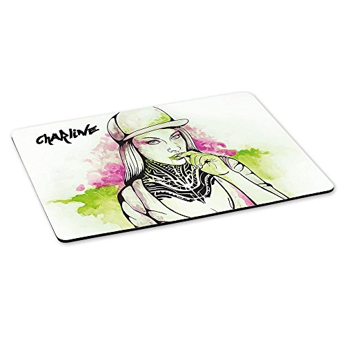 Eurofoto Gaming-Mousepad mit Namen Charline und schönem Sketchbook-Motiv für Mädchen - Gamer-Mousepad | Mausmatte | Mauspad von Eurofoto