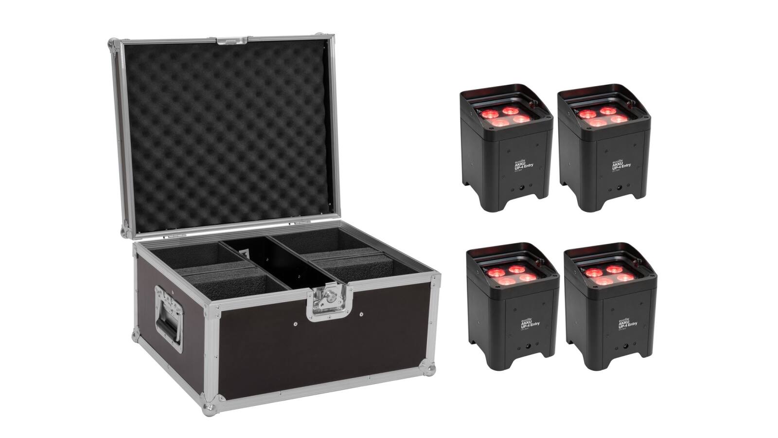 EUROLITE Set 4x AKKU UP-4 Entry QCL Spot + Case von Eurolite