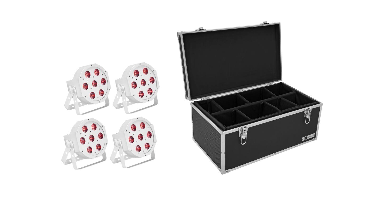 EUROLITE Set 4x LED SLS-7 HCL Floor weiß + Case von Eurolite