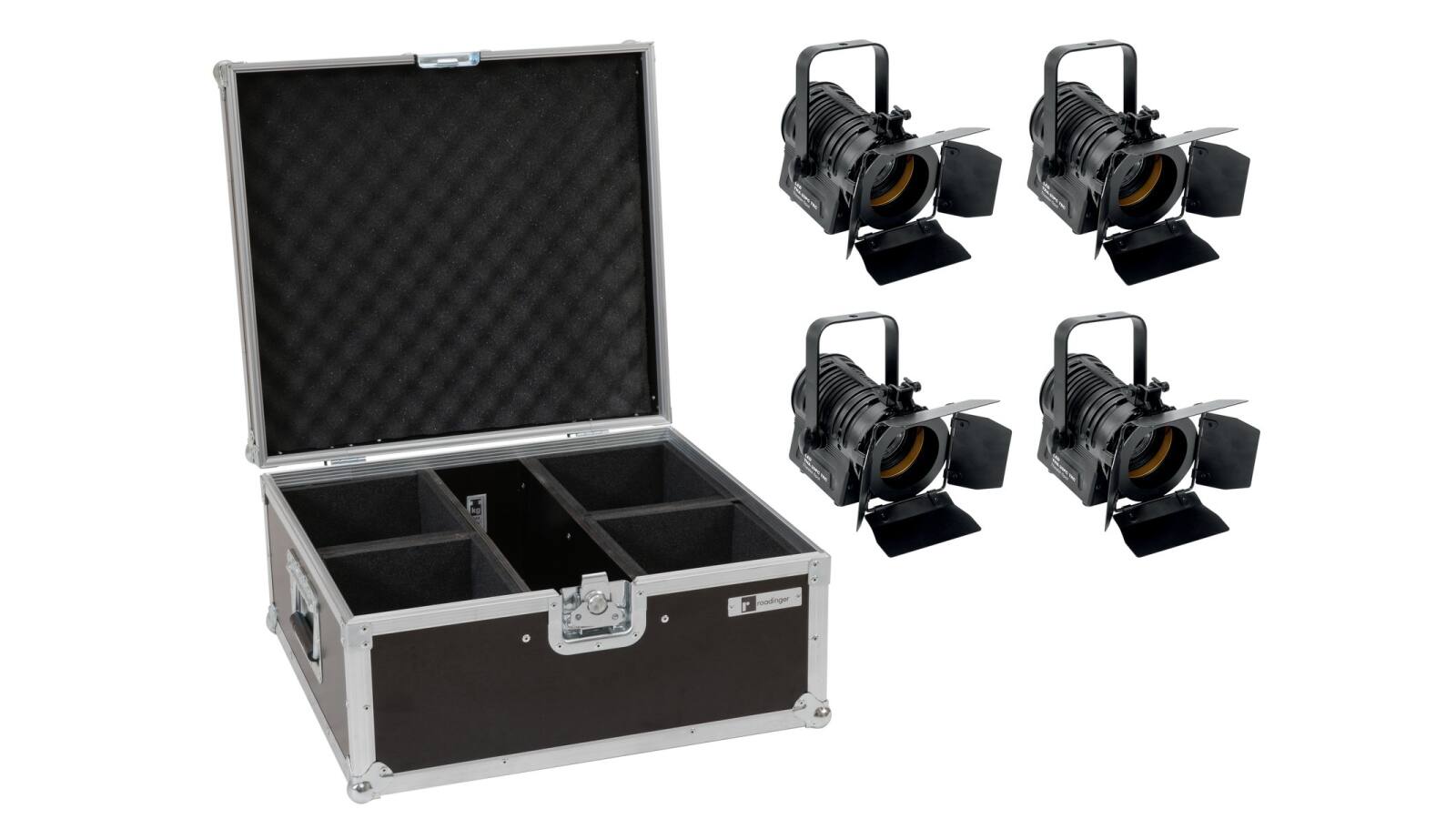 EUROLITE Set 4x LED THA-20PC TRC Theater-Spot sw + Case von Eurolite