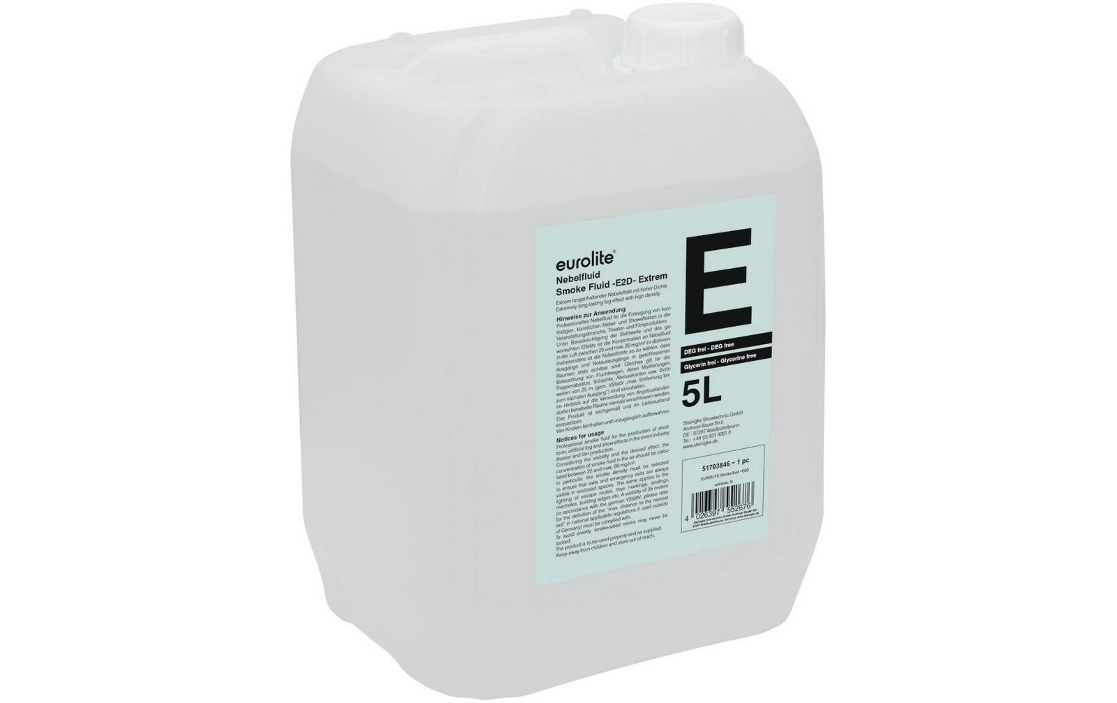 Eurolite Smoke Fluid -E2D- Extrem Nebelfluid 5l von Eurolite