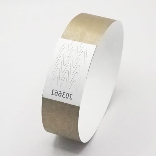 Europaband - 100 Stück Tyvek Armbänder - zur Identifikation bei Veranstaltungen und Partys - reißfest und wasserdicht (Gold) von Europaband