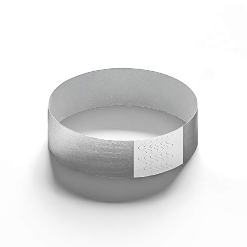 Europaband - 100 Stück Tyvek Armbänder - zur Identifikation bei Veranstaltungen und Partys - reißfest und wasserdicht (Silber) von Europaband