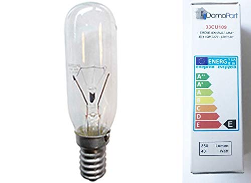 2 x Dunstabzugshaubenlampe Lampe E14 40W Dunstabzugshaube Glühbirne passend für u.a. Electrolux AEG von Europart