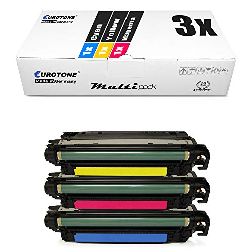 3X Eurotone kompatibler Toner für HP Color Laserjet CP 3525 wie CE251A-53A CE251A-CE253A Color von Eurotone, kein HP Original