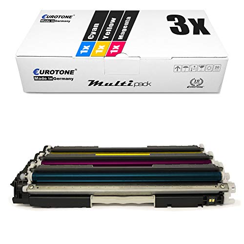 3X Eurotone kompatibler Toner für HP Laserjet Pro 100 Color MFP M175a MFP M175r MFP M175nw MFP M175 wie CE311A-13A CE311A-CE313A 126A Color von Eurotone, kein HP Original