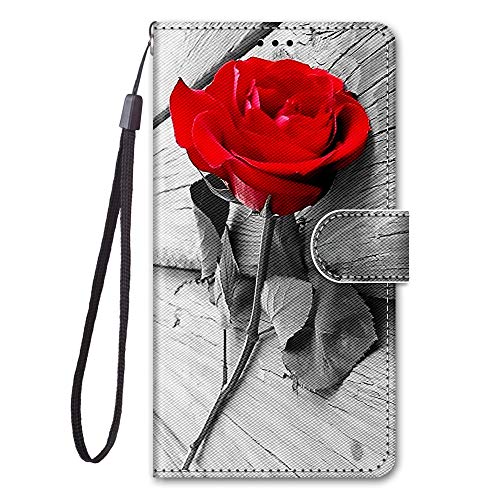 Kompatibel für Samsung Galaxy A15 4G 5G Hülle Silikon Leder Case Flip Brieftasche Bumper Kartenfach Magnetisch Klappbar Muster Tier Motiv Tasche Cover Hüllen Handyhülle (Rose) von Everainy-EU