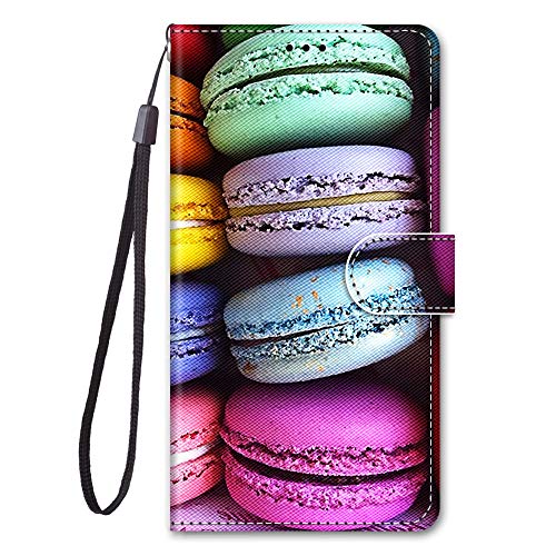 Kompatibel für Samsung Galaxy A25 4G 5G Hülle Silikon Leder Case Flip Brieftasche Bumper Kartenfach Magnetisch Klappbar Muster Tier Motiv Tasche Cover Hüllen Handyhülle (Makaron) von Everainy-EU