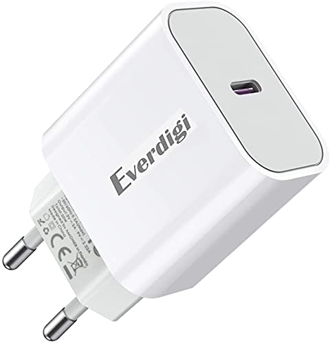 Everdigi 20W USB C Ladegerät Typ C Netzteil USB C Power Adapter Ladestecker Schnellladegerät kompatibel mit iPhone 12,13,13/12 Pro,13/12 Pro Max,11,Galaxy S20/S21 von Everdigi