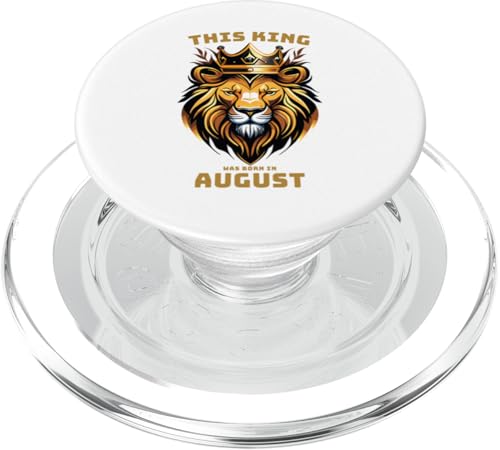 Geburtstagsfeier „Dieser König wurde im August geboren“ PopSockets PopGrip für MagSafe von Every Month Birthday King Apparel