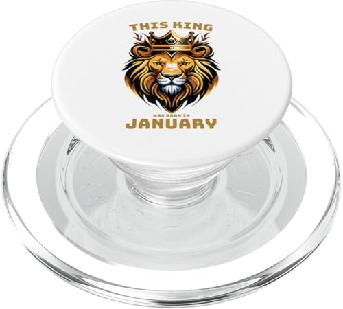 This King Was Born In Januar Birthday Party Celebration PopSockets PopGrip für MagSafe von Every Month Birthday King Apparel