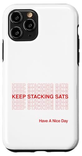 Keep Stacking Sats Satoshis Bitcoin - Vielen Dank für Ihren Einkauf Hülle für iPhone 11 Pro von Everything Is Currency