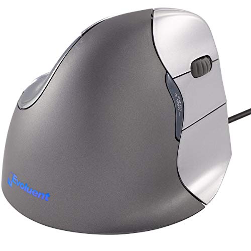 Evoluent VM4R Vertical Mouse 4 Maus für Rechtshänder, Schwarz, Grau von Evoluent