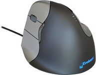 Evoluent VerticalMouse 4 Left - Vertikale Maus - ergonomisch - Für Linkshänder - Laser - 6 Tasten - kabelgebunden - USB - Grau, Silber von Evoluent