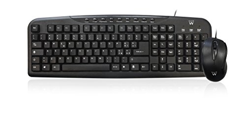 3123 Kit Ewent EW Multimedia Tastatur und optischer Maus, USB Kabel, italienisches Design, QWERTY, Schwarz von Ewent