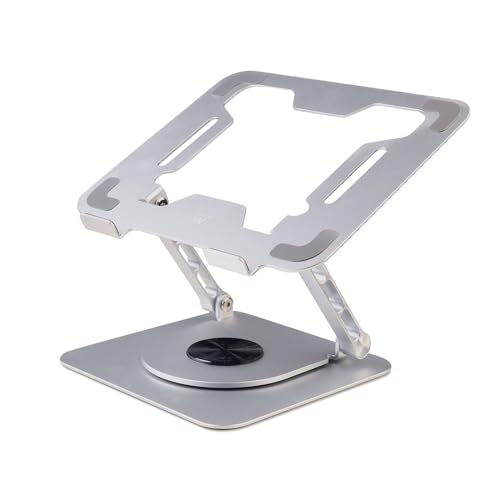 Ewent Laptop Ständer mit 360 Drehbarer Basis aus Aluminiumlegierung, Höhenverstellbar, Belüfteter, Verstellbarer ergonomischer Ständer, Faltbarer Laptop Stand, für 10-17,3" Laptop von Ewent