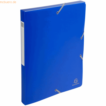 8 x Exacompta Sammelbox Uni A4 40mm PP blau von Exacompta