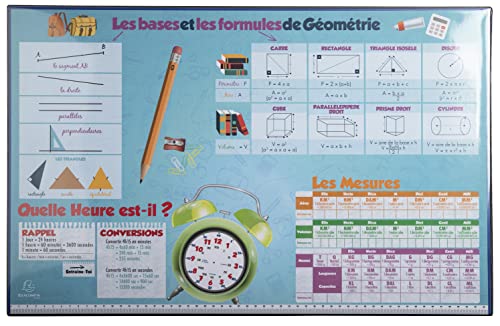 Exacompta 29792E Schreibunterlage extra starkem Karton, Vorder- und Rückseite aus PVC, perfekt für Büro und Homeoffice, 37,5 x 57,5 cm, Mathe-Design, perfekt für Büro und Homeoffice von Exacompta