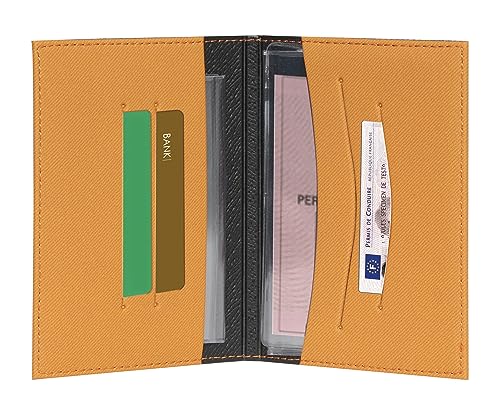 Exacompta - 5105228E – Kombitasche Auto Denim – 4 Schlitze – 2 transparente Hüllen – 14 x 10 cm – Senf von Exacompta