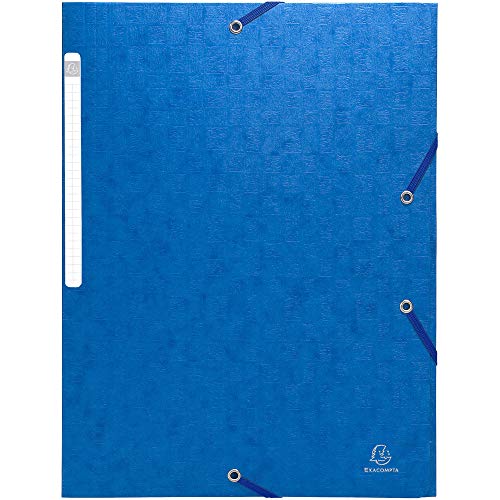 Exacompta 5592E Eckspannmappen mit Gummizug ohne Klappe, Scotten, Colorspan-Karton 600g/qm, für Format DIN A4 - Blau von Exacompta