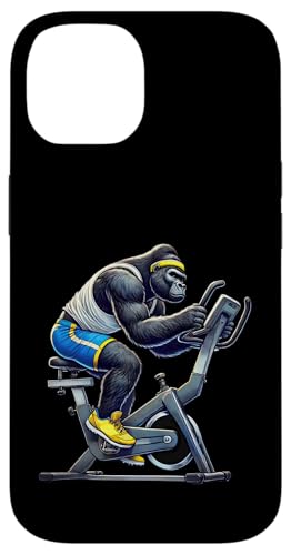 Hülle für iPhone 14 Gorilla on Heimtrainer Gym Fitness Workout Training von Exercise with Gorilla